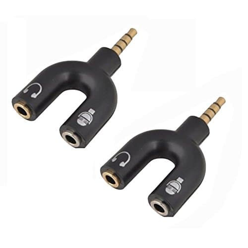 iviLongTail 3.5mm Stereo TRRS 4Pole Plug to 3.5mm Mic &amp; Headset Jack iPhone Audio Adapter (4pcs Black)