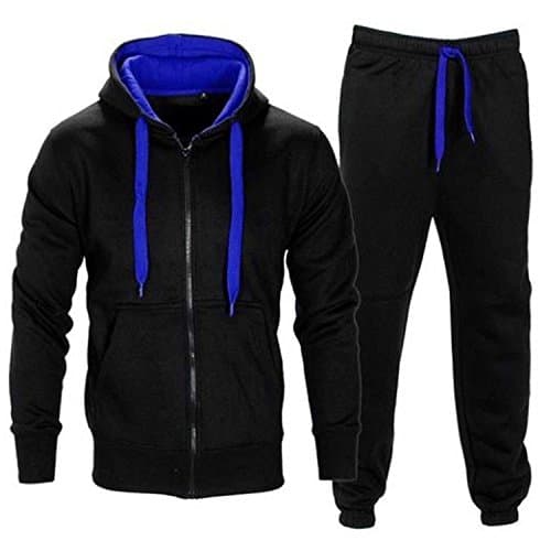 Kids Boys Girls Tracksuit Contrast Set Full Sleeve Zipper Hoodie Fleece Bottoms Top Jogging Jogger Gym School Clothing