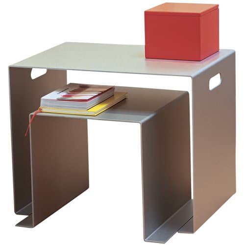 Jan Kurtz Table, aluminium, Silber, 35 x 50 x 40 cm