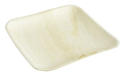 Leaftrend - Ecofriendly disposable palm leaf plates, wedding and party plates -8 inch Square Flat -25 PCS