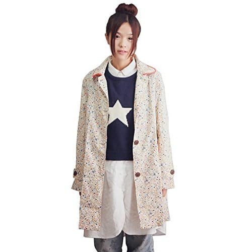 Raincoat Rainwear Hooded XAGOO Fast Dry Rain Jacket Girl Women Cute (Cream)