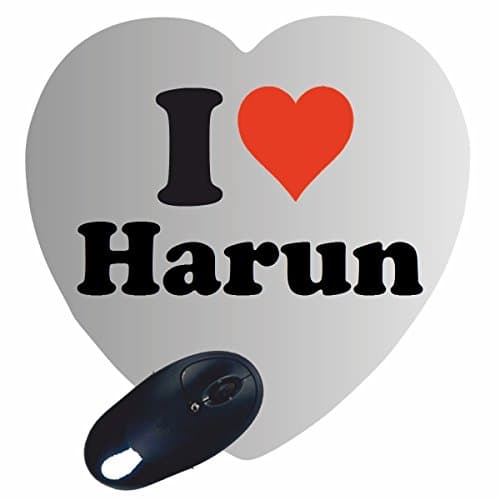 Exclusive Gift Idea: Heart Mouse Pad "I Love Harun" a Great gift that comes from the heart - Non-slip mousepad- Christmas Gift