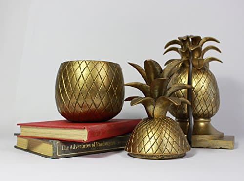 Pineapple Tinket Pot, Gold Pineapple, Vintage Replica Pineapple, Palm Beach Botanical Tropical Living, Beverly Hills