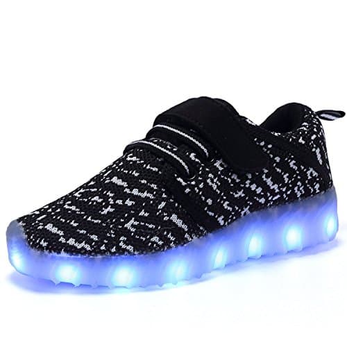 TULUO children&amp;Boys&amp;Girls LED Shoes USB Charging Sneakers Kids Flashing Trainers BlackWhite1 28 EU