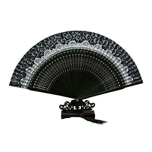 Black Personlized Gifts Promotional Lacer Folding Fans