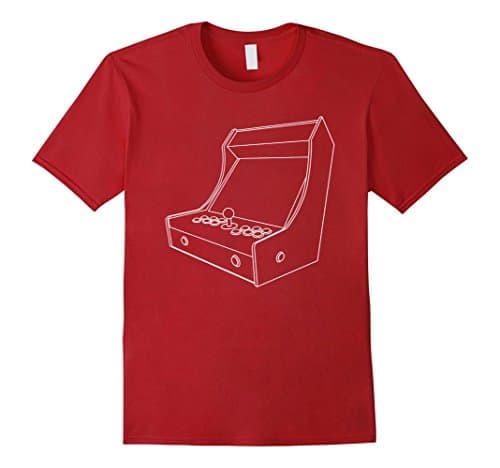 Mens Bartop Arcade Machine Vector Outline t-shirt Small Cranberry