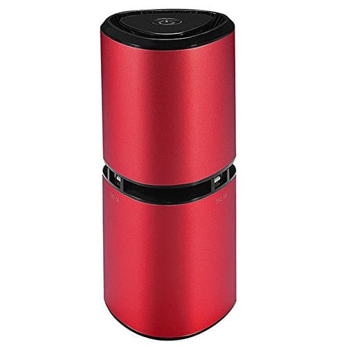 VANTIYA Car Air Purifie USB,Captures PM2.5, Odors, Allergens, Smoke, Mold, Dust,Intelligent Air Purifier Filter,Car Air Freshener, Ionizer, Ideal For Your Auto/RV, Home And Offic (Red)