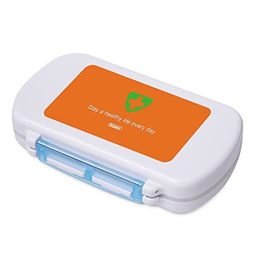  Glosen R8332 Easy Carry Waterproof Divided Vitamin Medicine Box Pill Case Tight Lock 6 Compartment for Daily using
