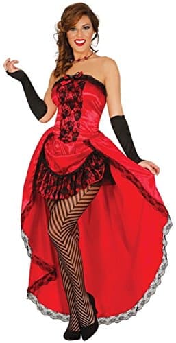 Papootz Ladies Sexy Burlesque Wild West Showgirl Can Can Moulin Rouge Fancy Dress Outfit (Women: 8-10)