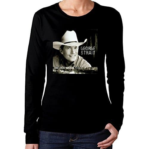HEDONE Women's George Strait Somewhere Down In Texas T-Shirts Black XXL