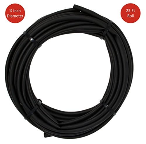 Dual Wall Adhesive Marine Heat Shrink - 25 Ft Roll - 1/4 Inch Diameter - Black