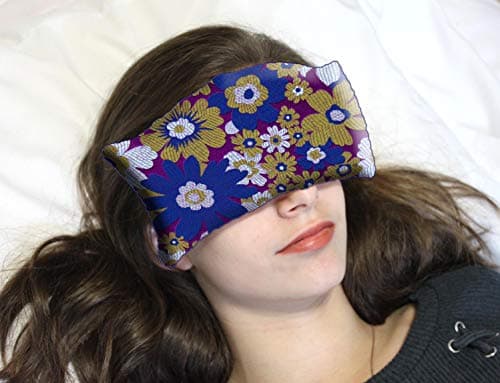 Handmade Eye Pillow by Candi Andi - Yoga/Therapy - Microwavable Hot/Cold - Flax Seed Filled - Colorful Satin Brocade and Crushed Velvet - Unscented or Lavender Scented - Flower Power - TEPL-FL