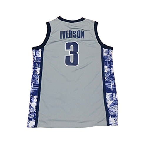 VNI New 3 Iverson Mens College Basketball Jerseys Gray