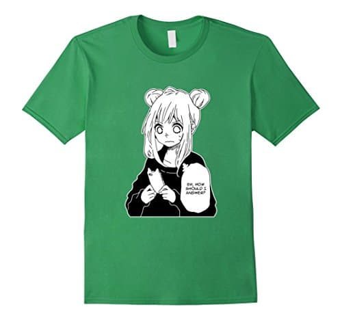 Men's Anime Girl Texting T Shirt Hot Fashion T Shirt XL Grass
