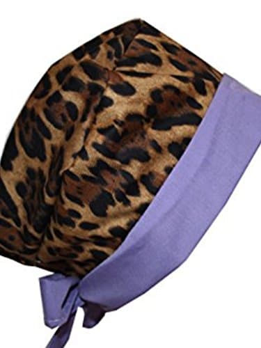 Scrub Hat Chemo Cap Pixie Style Many Color Options Available (new leopard /lilac)