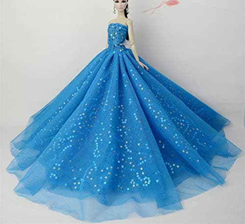 Stillshine Beautiful Fashion Clothes Dress for Doll, Princess Doll Wedding Gown Lace Floral Dress, Dresses for Doll Long Dress, CW-05 (black 3)