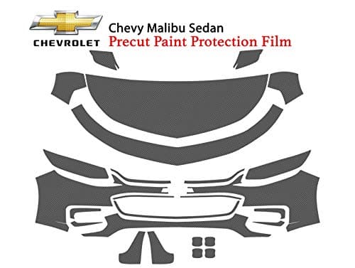 The Online Liquidator Precut Clear Bra Paint Protection Film Kit fits Chevrolet Malibu Sedan 2016-2018 - Premium Full Front Vinyl Wrap Surface Safeguard Armor Cover