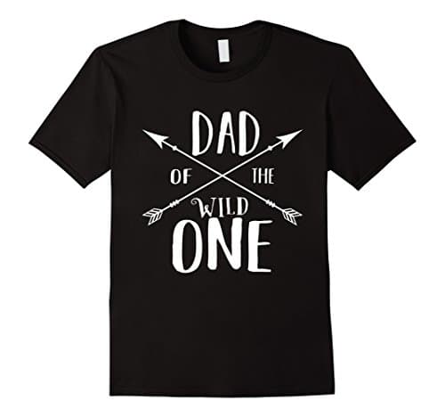 Mens Funny Shirt Awesome Dad Of The Wild One Thing 1st Birthday XL Black