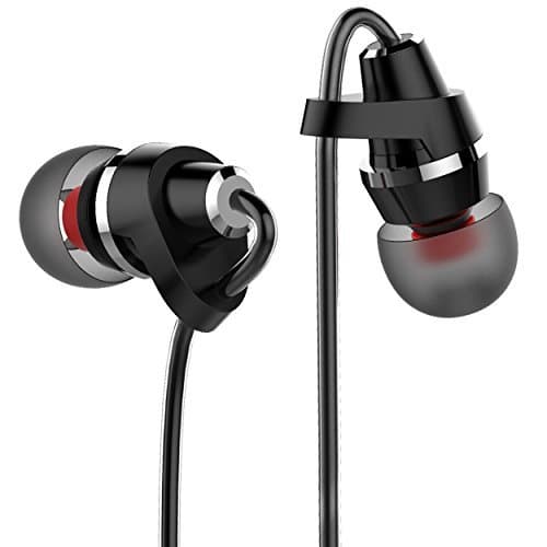 BYZ in-Ear Earbuds Sports Headphones Wired Earphones with Microphone Black
