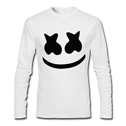 Men's Marshmello face original Tour DJ Long sleeve t-shirt XXX-Large White