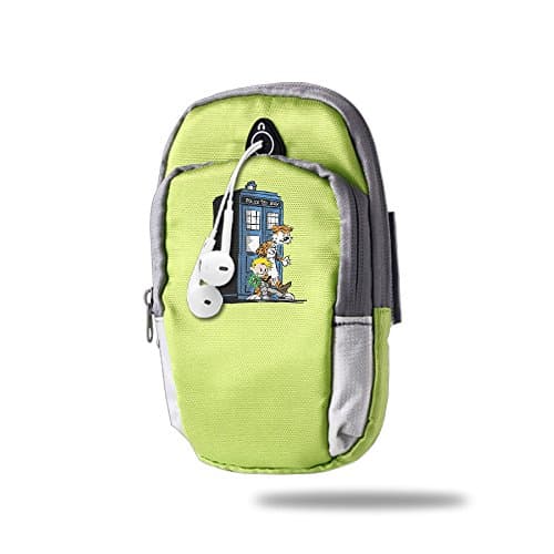 CGHFW Calvin And Hobbes Doctor With Who Natural Outdoor Sports Multifunctional Pockets Arm Bag Arm Pouch For Running Trekking Hiking Cycling Mounting Strolling Armband