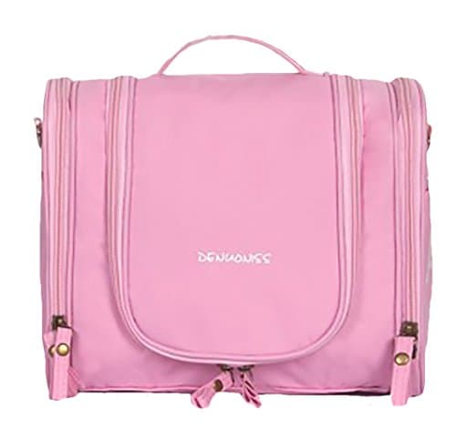 Crafeel Womens Mens Travel Toiletry Bag Portable Travel Kit Organizer Multi Pockets (Pink)