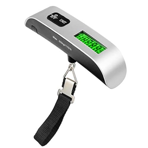 cuTiE PawS Portable LCD Digital Hanging Luggage Scale Travel Electronic Weight, 50kg/10g