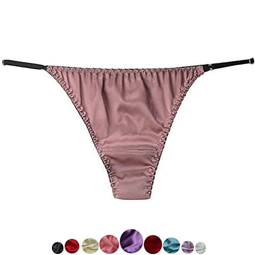 Women Silk String Bikini Briefs Sexy Underwear Stretch Adjustable Waist