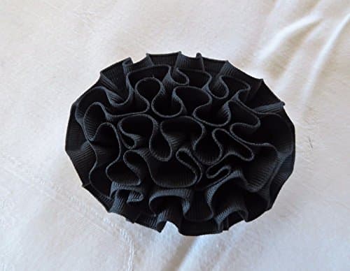 Black Gross Grain Ribbon French Barrette Hair Clip