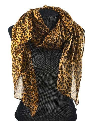 Purse Babe Super Soft Leopard Animal Prints Shoulder Wrap Crinkle Scarf With Multiple Colors