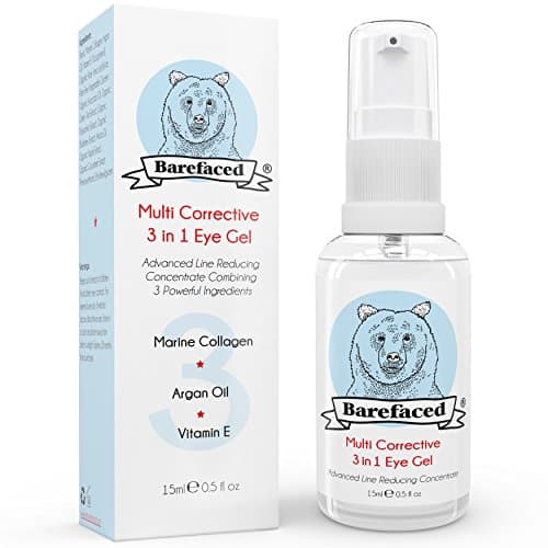 Eye Cream for Dark Circles & Puffiness - Natural Gel Treatment With Marine Collagen, Argan Oil & Vitamin E by BeBarefaced