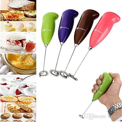 WHOLE MART Plastic and Stainless Steel Handheld Battery Operated Electric Foam Hand Blender (Multicolour)