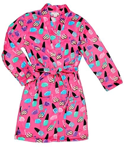 Candy Pink Big Girls' Nail Polish Robe 7/8 Pink