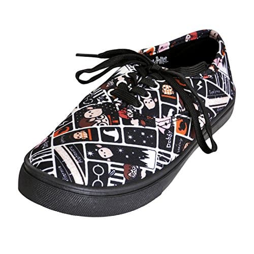 Harry Potter Women's Sneaker Shoes Chibi Style Black White