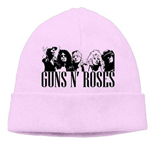 SBJML Adult Guns N' Roses Band Beanie Skully Cap Hat Watch Hat Ski Cap Hat Pink