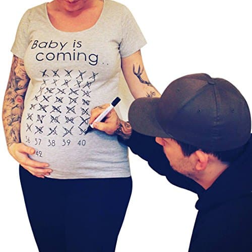 Baby is Coming Maternity Scoopneck T-Shirt Tops Mama Clothes Women