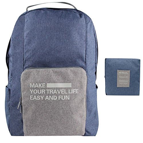 CAREMORE Unisex's Lightweight Fodable Backpack Waterproof Daypack Large Capacity-Blue