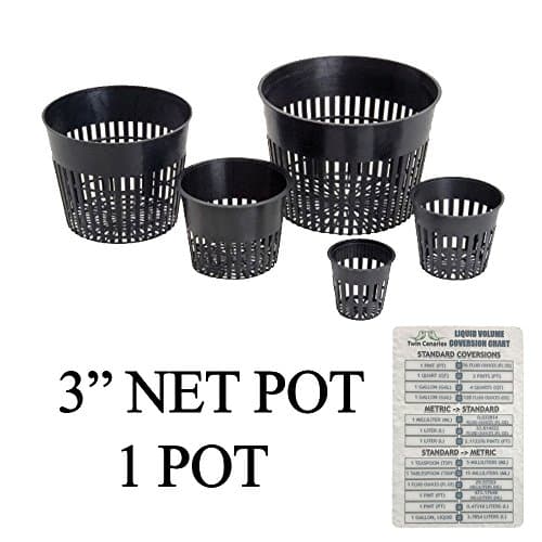 Hydroponic Net Cup Pots + Twin Canaries Chart - 3” Net Pot – 1 Pot