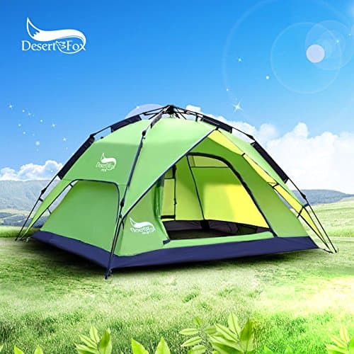 LWDG Instant 3-4 Person Camping Tent Hydraulic Pressure Automatic Tents for Camping Fishing Outdoor Over-Night Trips Green