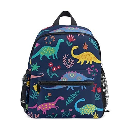 Dinosaur Colorful Animal Pattern Kid Backpack 12 inch Toddler Bookbag Travel School Bag