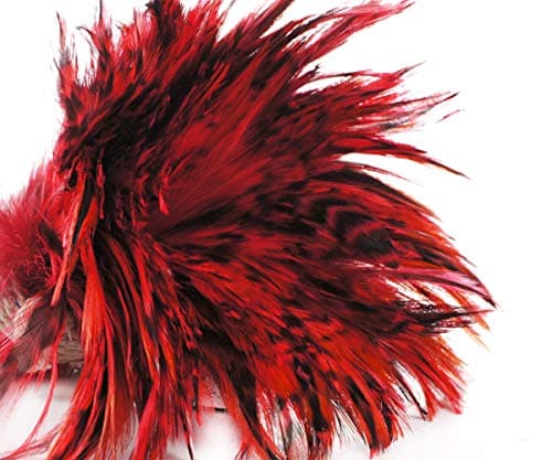 40pcs Reddish Pink Black Dyed Rooster Feathers Pendant Earrings Jewelry Millinery Saddle Costume Dreamcatcher 12-18cm