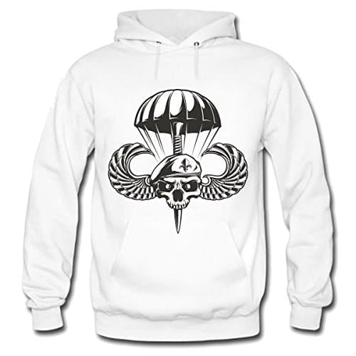 Parachute Jumping Bale Womens Heavyweight Fleece Hoodie Size L White