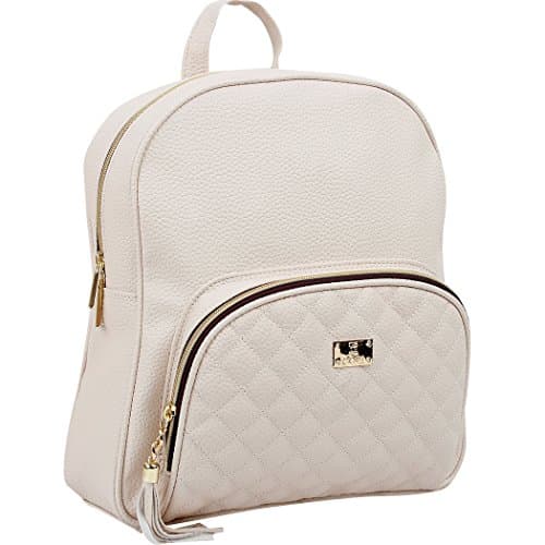 Copi Women's bags Lovely, feminine Round Shape Design Quilted Point Small Backpacks Ivory