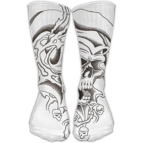 Men Demon Skull Cotton Crew Length Socks Colorful Crew Long Socks