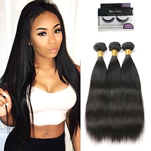 Mode Works Peruvian Straight Hair Weave 3 Bundles 7A Virgin Human Hair Unprocessed Silky Straight Hair Bundles Extensions Natural color (12"14"16")