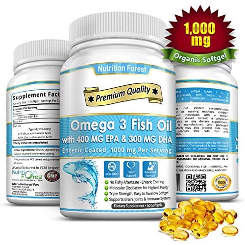 Omega 3 Fish Oil 1000mg with 400mg EPA &amp; 300mg DHA