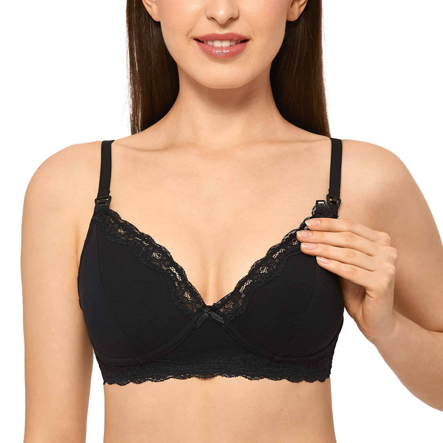 Women's Lace Wire Free Cotton Non Padded Maternity Nursing Bra