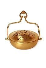 STREET CRAFT Handmade Purifying Brass Incense Loban,Bakhoor Burner Dhuni, Sambrani Dhoop for Home, Offices & Temples