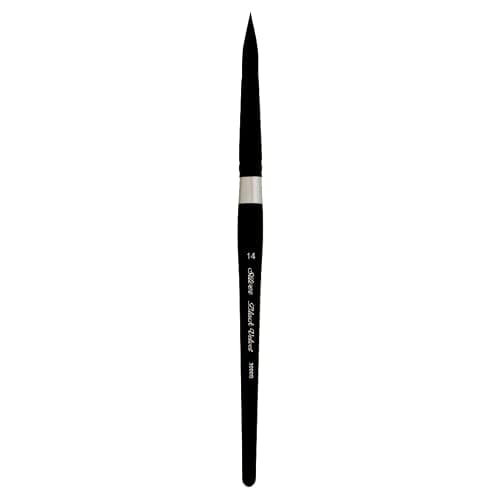 Silver Brush Limited 3000S-14 Black Velvet Round Paintbrush for Watercolor, Gouache, Inks, & Dyes, Size 14, Short Handle