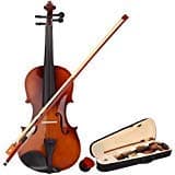 wuddi Acoustic Violin Fiddle 4/4 Full Size with Bow Case Rosin for Beginner Adult Boys Girls Children (Brown)